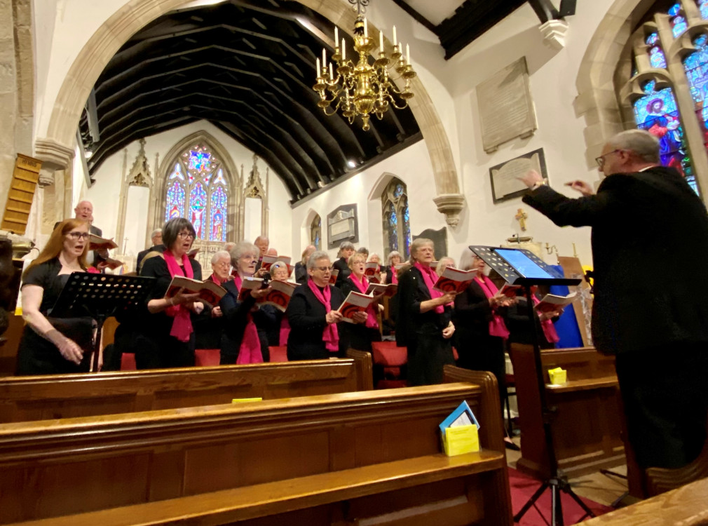 Carnforth Choral Society singing in the church